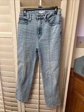 Good American Light Blue Straight-Leg High-Rise Jeans